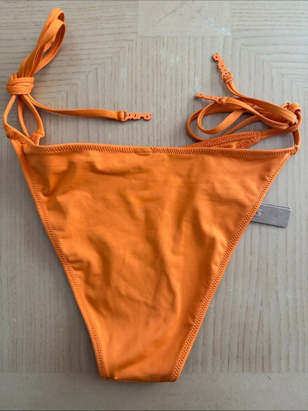 Skims Signature Swim Dipped Tie Bottoms in Tangerine NWT Large